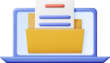 Dizüstü bilgisayardaki Evraklarla dolu 3B İş Dizini