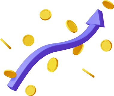 Altın Paralarla 3 Boyutlu Büyüme Çizelgesi Oku.