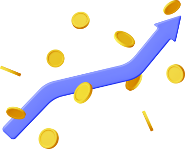 Altın Paralarla 3 Boyutlu Büyüme Çizelgesi Oku.