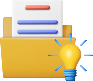 Kağıt ve Fikir Ampulleriyle dolu 3B İş Dizini