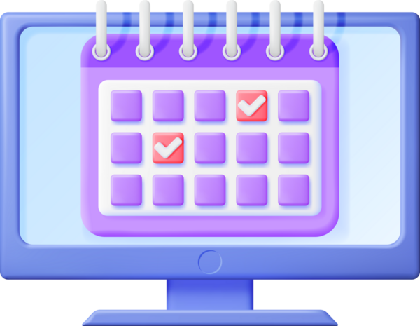 Bilgisayar Ekranında 3B Kağıt Sarmal Takvimi