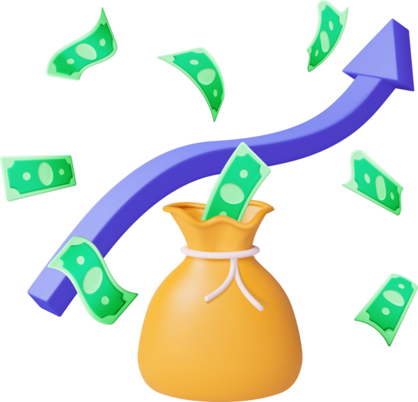 3 Boyutlu Para Bezi Çantası Dolar ve Ok