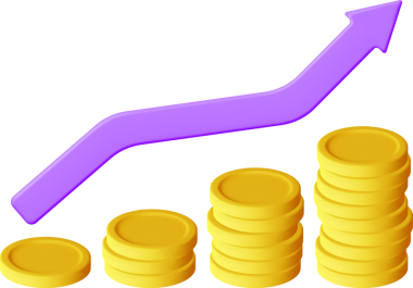 Altın Paralarla 3 Boyutlu Büyüme Çizelgesi Oku.