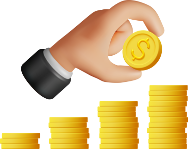 3D Altın Para ve El Yığını