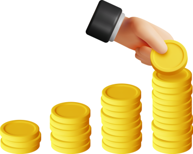 3D Altın Para ve El Yığını