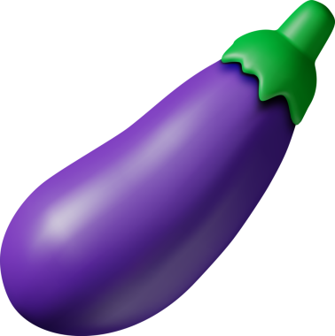 Yeşil Yapraklı 3 boyutlu Taze Patlıcan