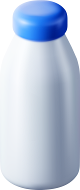 Sütlü 3B Cam Şişe