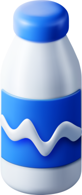 Sütlü 3B Cam Şişe