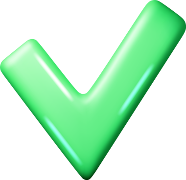 3 Boyutlu Sağ Düğme Şekli. Yeşil Evet ya da Doğru İmzala