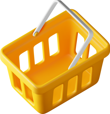 3D Turuncu Plastik Alışveriş Sepeti