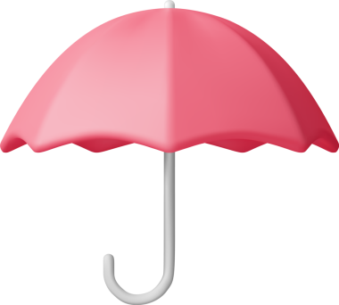 3D Klasik Kırmızı Şemsiye