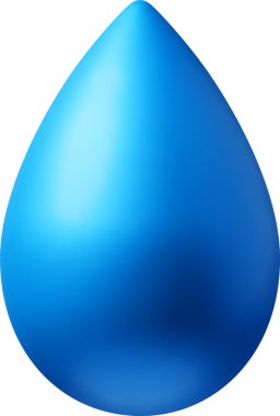 3D mavi su damlası