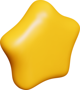 3 Boyutlu Parlak Sarı Yıldız