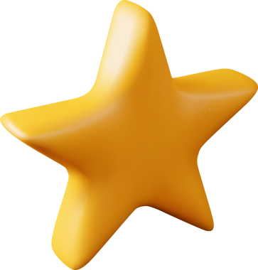3 Boyutlu Parlak Sarı Yıldız