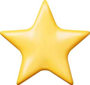 3 Boyutlu Parlak Sarı Yıldız