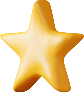 3 Boyutlu Parlak Sarı Yıldız