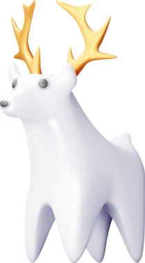 3D Noel Geyiği Heykeli