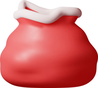 3D Aç Boş Noel Baba Çuvalı