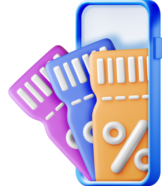 Percent Sembol ve Smartphone ile 3d Kuponu