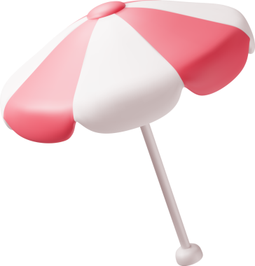 3d Kırmızı Plaj Şemsiyesi