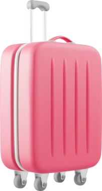 3 Boyutlu Kırmızı Seyahat Bavulu