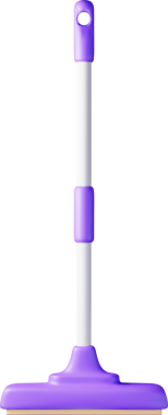 Plastik saplı 3 boyutlu temizlik bezi.