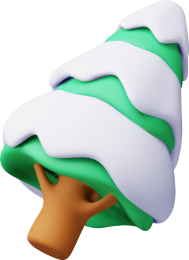 3D soyut Noel ağacı.