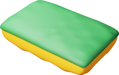 Bulaşık yıkamak için 3 boyutlu sünger simgesi