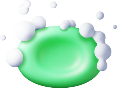 Köpüklü ve köpüklü 3 boyutlu sabun çubuğu