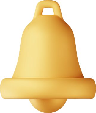 3d bildirim çan simgesi