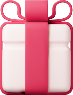 Yay ve Kurdele ikonlu 3B Hediye Kutusu.