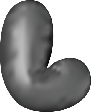 3d siyah alfabe balonu tek harf