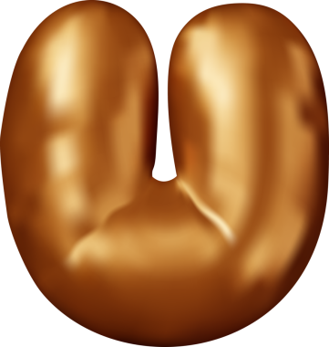 3d bronz alfabe balonu tek harf