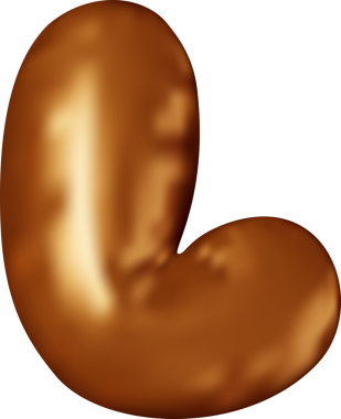 3d bronz alfabe balonu tek harf