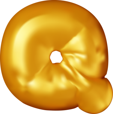 3D altın alfabe balonu Tek harf