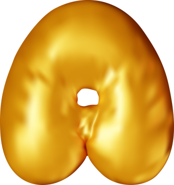 3D altın alfabe balonu Tek harf