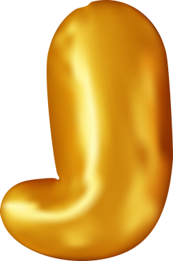 3D altın alfabe balonu Tek harf