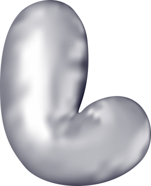 3d gümüş alfabe balonu tek harf