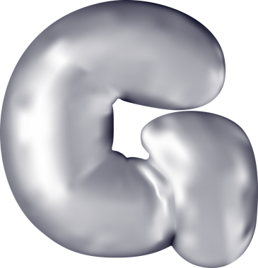 3d gümüş alfabe balonu tek harf