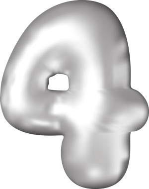 Üç boyutlu gümüş balon dört numara.