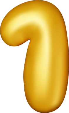 3D altın balon bir numara.