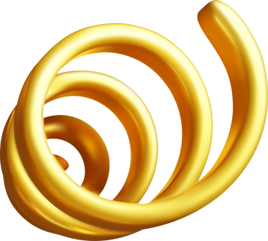 3D altın sarmal konfeti yılanbalığı