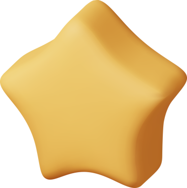 3 Boyutlu Parlak Sarı Yıldız