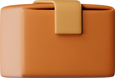 3D kapalı kahverengi karton kutu simgesi