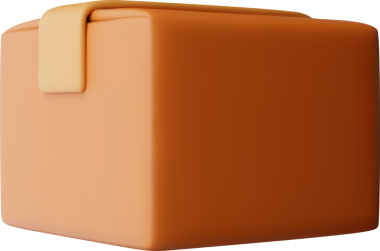 3D kapalı kahverengi karton kutu simgesi