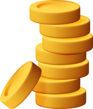 3B Altın Para Yığını Simgesi