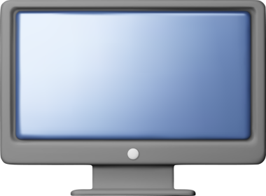 Boş ekranlı 3d siyah PC monitörü