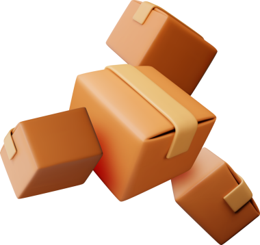 Üç boyutlu karton kutu simgesi yığını