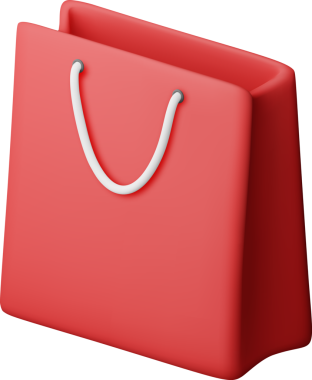 3D alışveriş çantası, gerçekçi hediye çantası.