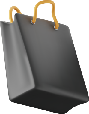 3D alışveriş çantası, gerçekçi hediye çantası sembolü.